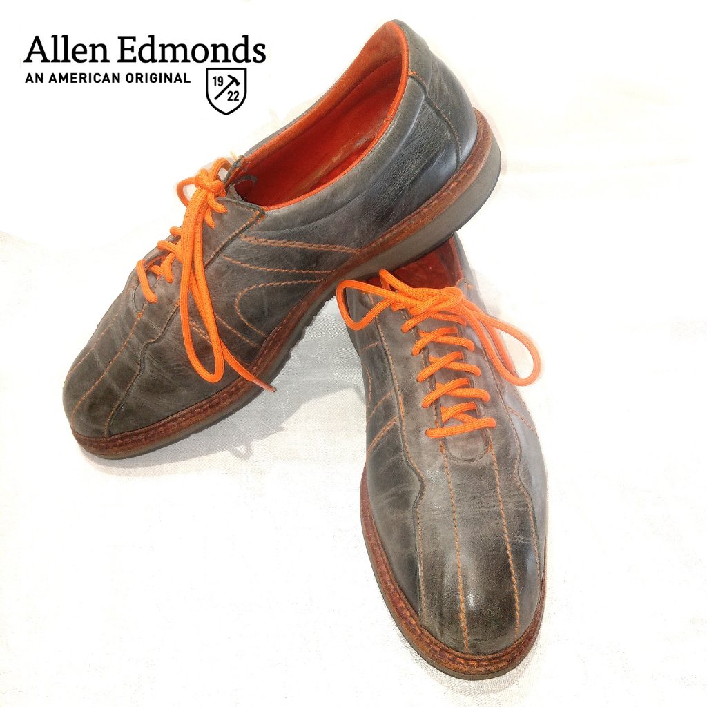 Allen Edmonds Sneaker Blue Grey-Orange Voyager #6183 31455 Sz11.5d